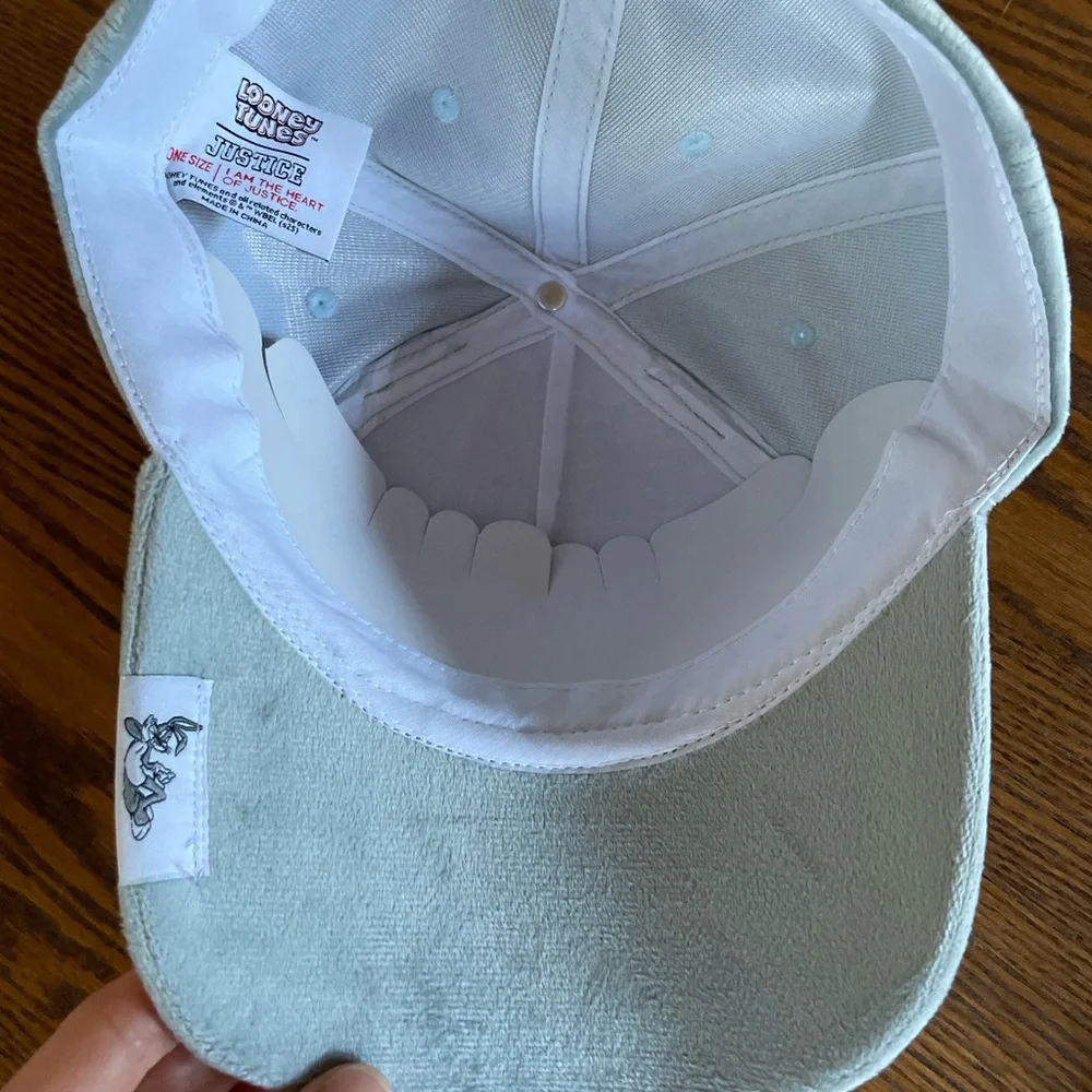 Looney Tunes Justice Bugs Bunny Plush Light Gray Baseball Cap